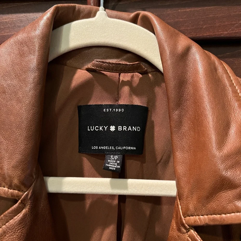 Lucky Brand Women's Tan Leather Jacket - Picture 6 of 6